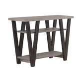 Coaster Stevens V-shaped Sofa Table Black and Antique Grey Model 705399